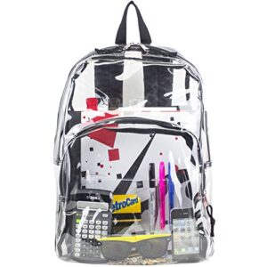 Eastsport Clear Backpack Stadium Approved See Through Transparent Heavy Duty with Padded Adjustable Straps – Perfect for Work, Security, Airports, Concerts, and Sporting Events - Black