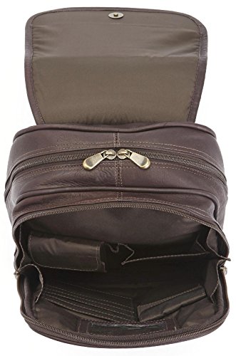 Royce Leather Luxury Tablet Ipad Travel Backpack Handcrafted in Colombian Leather, Brown, One Size