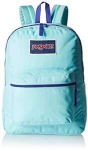 jansport womens classic mainstream overexposed backpack - aqua dash/violet purple / 16.7"h x 13"w x 8.5"d