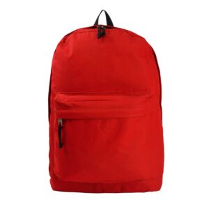 k-cliffs basic emergency survival backpack classic simple school book bag student daily daypack 18 inch red 18"x13"x16"