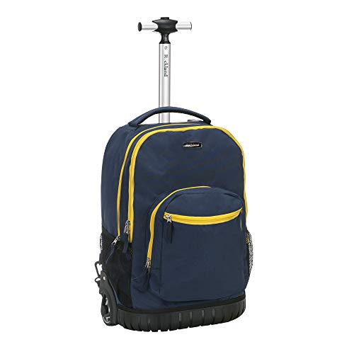 Rockland Single Handle Rolling Backpack, Navy, 19-Inch