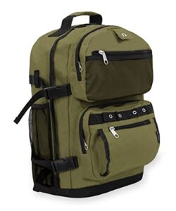 everest oversize deluxe backpack, olive/black, one size