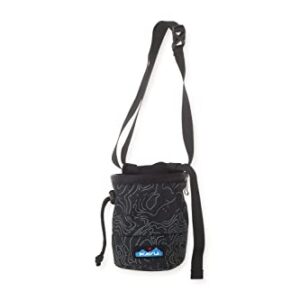 KAVU Peak Seeker Chalk Bag for Rock Climbing, Gymnastics, and Weightlifting - Black Topo