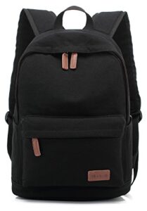 kayond casual style lightweight canvas laptop bag/durable travel backpacks/rucksack for men&women/fashion backpack fits 15 inch notebook (black)