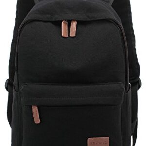 KAYOND Casual Style Lightweight canvas Laptop Bag/Durable Travel backpacks/Rucksack for Men&Women/Fashion Backpack Fits 15 inch Notebook (Black)