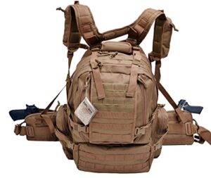 explorer large backpack 22 inches detachable pistol waist pouches b12-ct,tan
