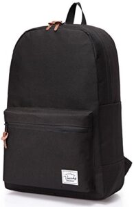 vaschy school backpack, lightweight casual classic water-resistant school rucksack travel backpack 15 inch laptop black