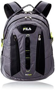 fila vertex tablet and laptop backpack, grey, one size