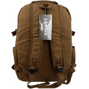 Odyseaco Canvas Backpack for Men Women, Vintage Brown – Heavy Duty Large Travel Backpack with Laptop Sleeve Personal Item Size Bag Airline Approved