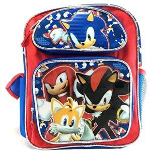 sonic team tail, shadow, knuckles 12" small backpack