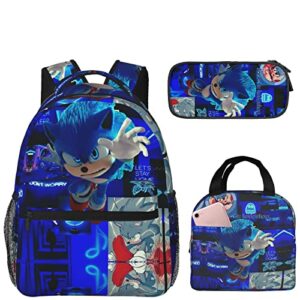 Uutvmp Anime Backpack 3pc Set cool Travel Backpack Fashion Cartoon laptop backpack Unisex