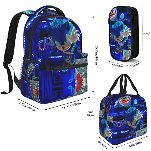 Uutvmp Anime Backpack 3pc Set cool Travel Backpack Fashion Cartoon laptop backpack Unisex