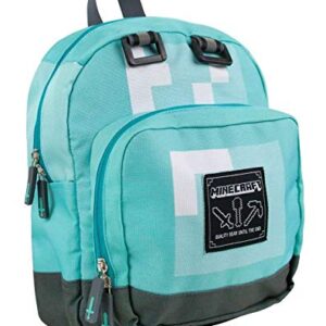 Minecraft Diamond Mini Blue Backpack | 12-Inch Gaming Adventure | Carry the Blocky Fun | Durable Material