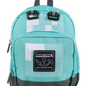 Minecraft Diamond Mini Blue Backpack | 12-Inch Gaming Adventure | Carry the Blocky Fun | Durable Material