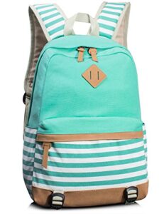 leaper navy style school laptop backpack girls canvas bookbag water blue