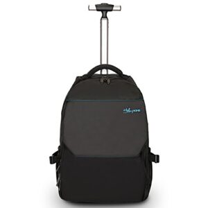 hollyhome 19 inches large storage multifunction travel laptop wheeled rolling backpack, black