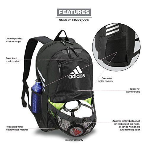 adidas Stadium II Backpack, Black, One Size