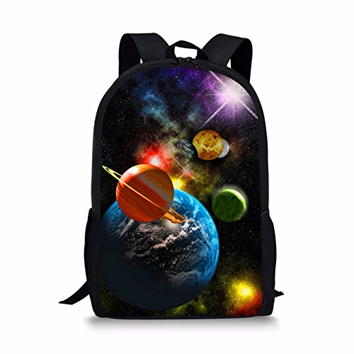 Coloranimal Fashion Galaxy Backpack Universe Planets Printing School Bags for Kids