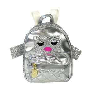luv betsey johnson cutie bot robot moveable arms micro mini backpack, silver