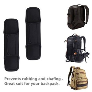 2 PCS Black Comfort Shoulder Strap Pads Replacement Long for Laptop Bag, Sport Bag, Travel Bag, Backpack,Car Seat Belts Protect Pads (BACKPACK BLACK)