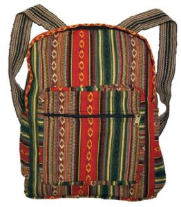 original collections unisex tribal red woven cotton ethnic hippie backpack or daypack one_size