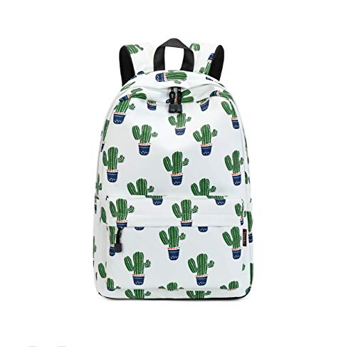 Joymoze Waterproof Cute School Backpack for Boys and Girls Lightweight Chic Prints Bookbag Cactus