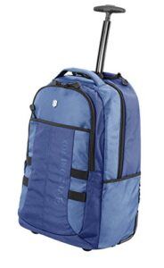 victorinox vx sport wheeled cadet backpack with pass thru sleeve, blue, 20.9-inch