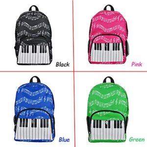 Piano Keys Music Note Backpacks,Waterproof Oxford Cloth Backpack,Outdoor/Travel Backpack for Women & Men,Shoulder Casual Travel Daypack Hiking Camping(Keyboard black)