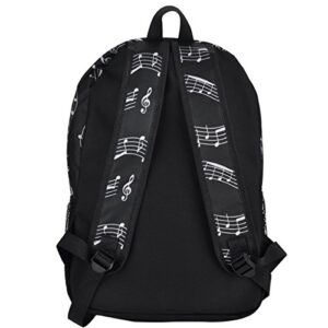 Piano Keys Music Note Backpacks,Waterproof Oxford Cloth Backpack,Outdoor/Travel Backpack for Women & Men,Shoulder Casual Travel Daypack Hiking Camping(Keyboard black)