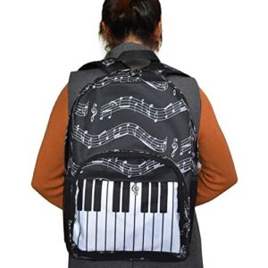 Piano Keys Music Note Backpacks,Waterproof Oxford Cloth Backpack,Outdoor/Travel Backpack for Women & Men,Shoulder Casual Travel Daypack Hiking Camping(Keyboard black)