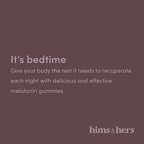 HIMS & HERS Sleep Tight melatonin Gummy Vitamins with Chamomile and l-theanine, Gluten Free, Moonlit Pomegranate Berry Flavor, 60 Count