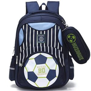 mysticbags boys backpack soccer printed kids school bookbag for primary students dark blue