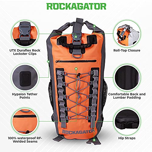 Rockagator Waterproof Backpacks - Hydric Series 40 Liter Hunting Camouflage Quick-Submersion Waterproof Backpack, River Dry Bag for Canoeing, Kayaking or Rafting, Camo