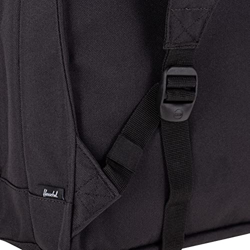 Herschel City Backpack, Black/Tan Synthetic Leather, Mid-Volume 14.0L