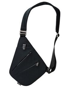 weiatas sling bag chest shoulder backpack crossbody bags for men women travel outdoors (black)