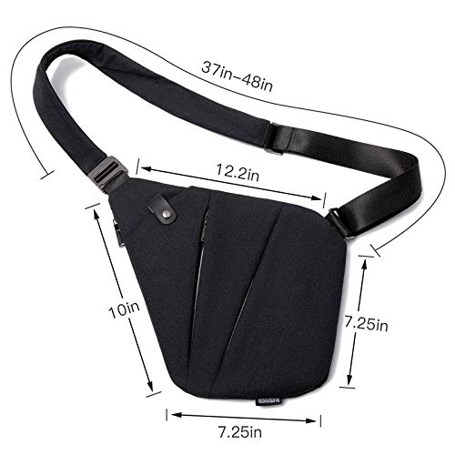 weiatas Sling Bag Chest Shoulder Backpack Crossbody Bags for Men Women Travel Outdoors (Black)