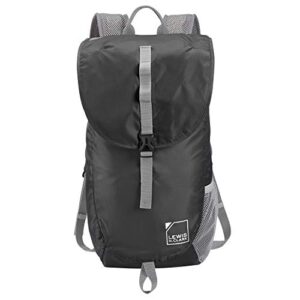 lewis n. clark lightweight packable backpack bag w/rfid pocket, black, 18 inch