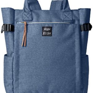 anello(アネロ) Women Regular 2-Way Tote Backpack, Denim Blue