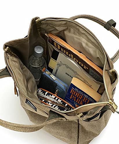 anello(アネロ) Women Regular 2-Way Tote Backpack, Khak