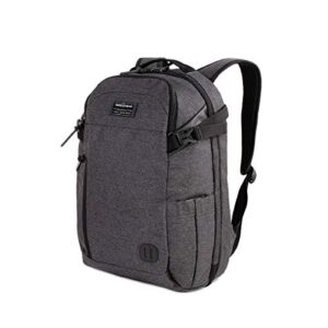 swissgear hybrid travel laptop backpack, heather grey, 22-inch