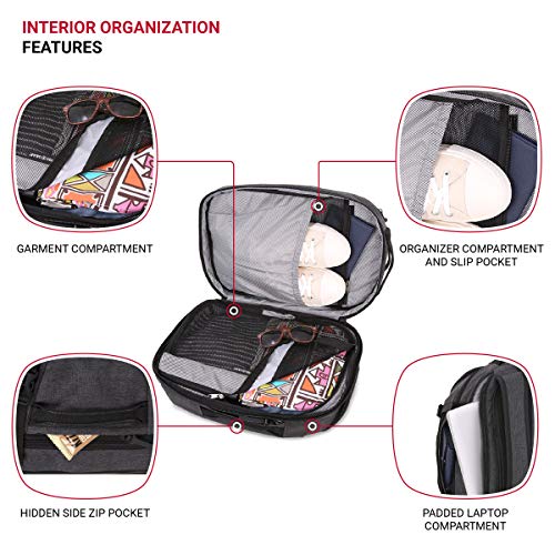 SwissGear Hybrid Travel Laptop Backpack, Heather Grey, 22-Inch