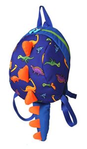 yuping toddler kids dinosaur backpack book bags with safety leash for boys girls (style:1 dark blue)