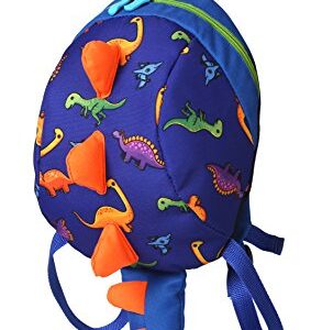 YUPING Toddler kids Dinosaur Backpack Book Bags with Safety Leash for Boys Girls (Style:1 Dark blue)