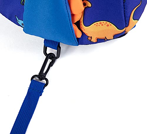 YUPING Toddler kids Dinosaur Backpack Book Bags with Safety Leash for Boys Girls (Style:1 Dark blue)