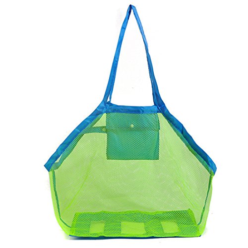 LD DRESS Extra Large Mesh Beach Bag Tote Backpack Toys Towels Sand Away (Color 1, free)