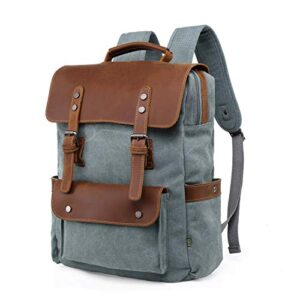 TSD Brand Valley Hill Canvas Backpack (Teal)