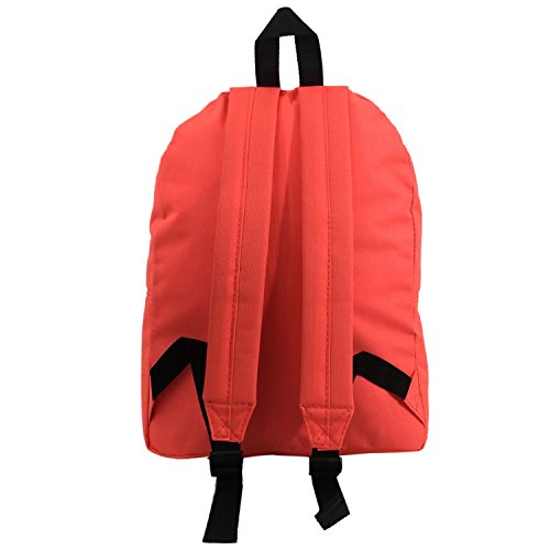 K-Cliffs 40pcs Bulk Classic Backpack 16in Basic Bookbag Case Lot Simple School Bag Red