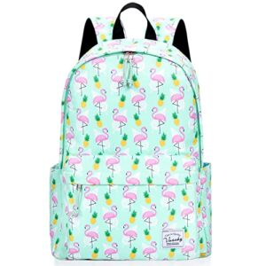 vaschy school backpack for girls, cute schoolbag bookbag for kids/teens/middle school/college/work backpack for women, flamingos