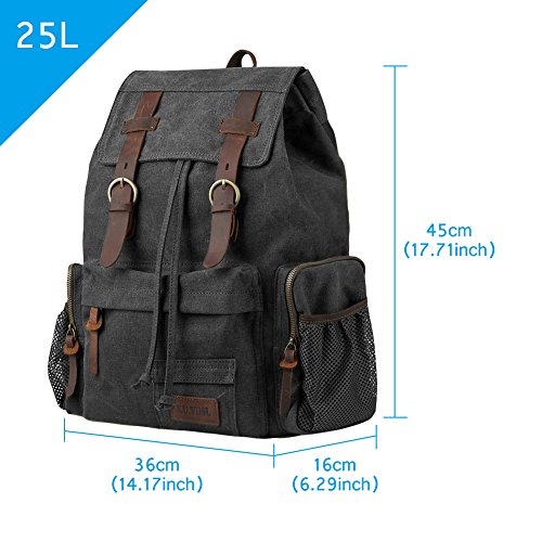 PKUVDSL Large Canvas Backpack, Vintage Rucksack Women Men for Travel Hiking Camping Laptop Backpack