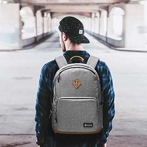 tomtoc 22L Classic Laptop College Daypack Backpack, Water-resistant Computer Bag Travel Bag with 15.6 Inch Laptop Compartment, Anti-theft Pocket and USB Charging Port